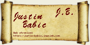 Justin Babić vizit kartica